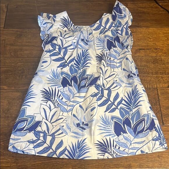 Janie and Jack Floral Blue and White Dress, size 4 - Picture 1 of 7